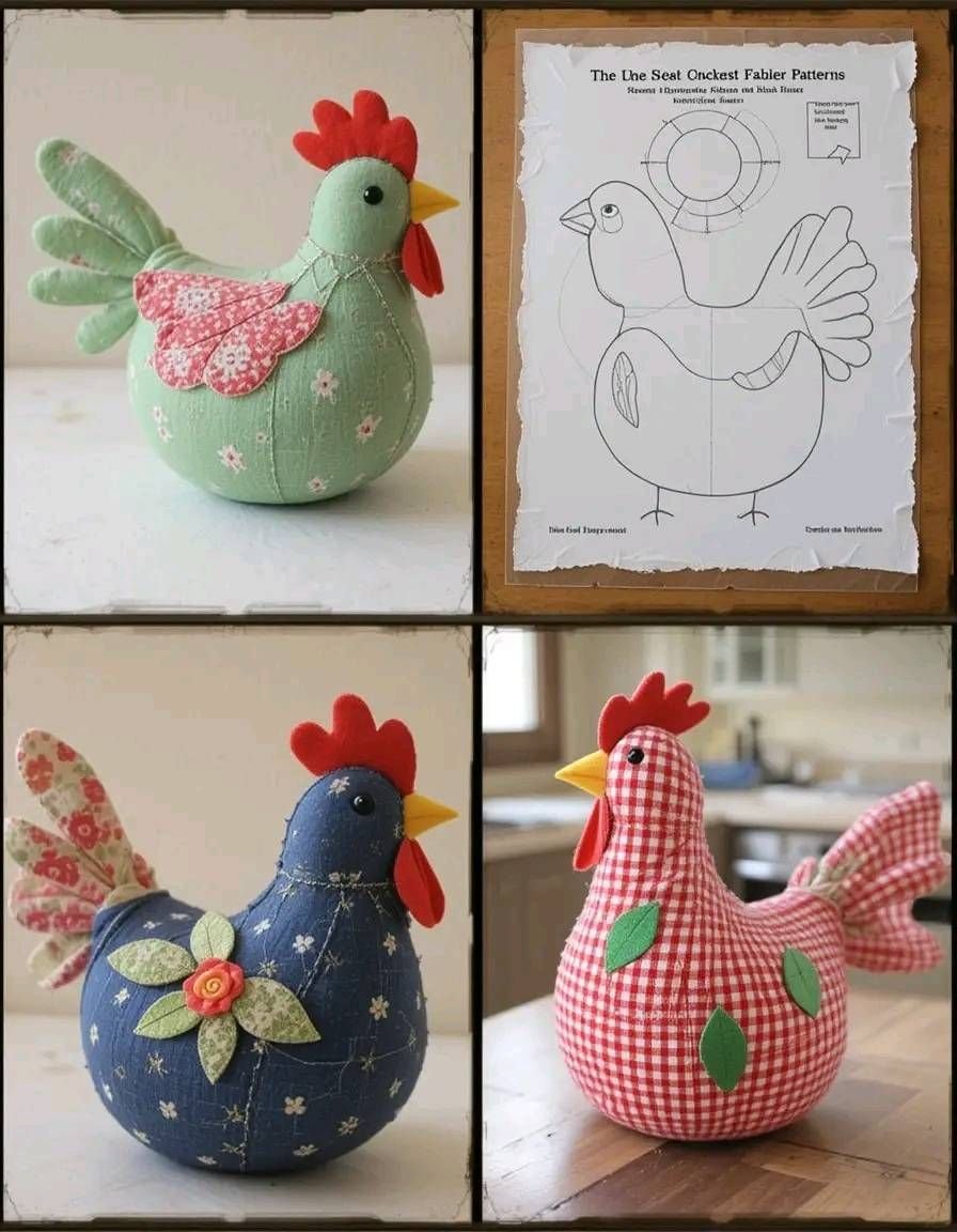 Patchwork chicken- Step by Step Tutorial – Yarn and Fabric